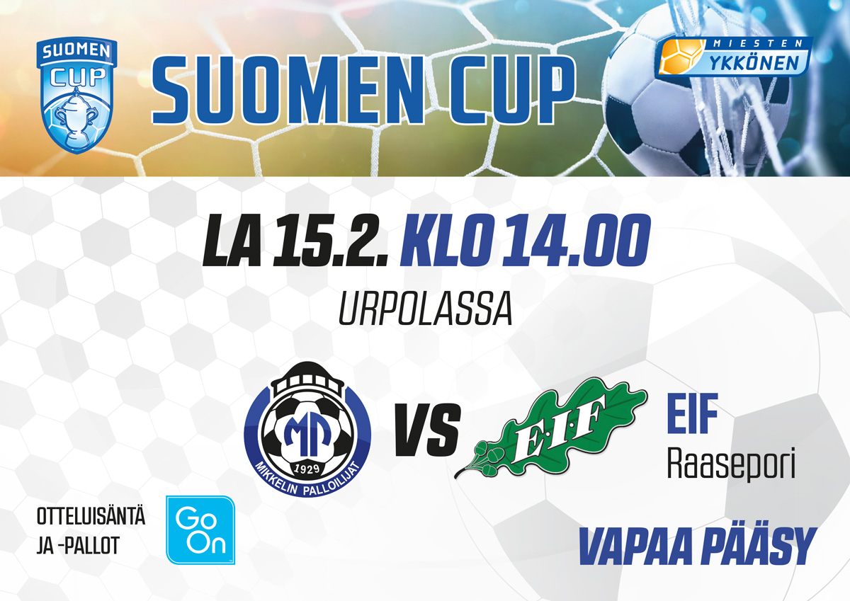 ENNAKKO: Huomenna Suomen Cup jatkuu EIF:iä vastaan Urpolassa | Mikkelin  Palloilijat